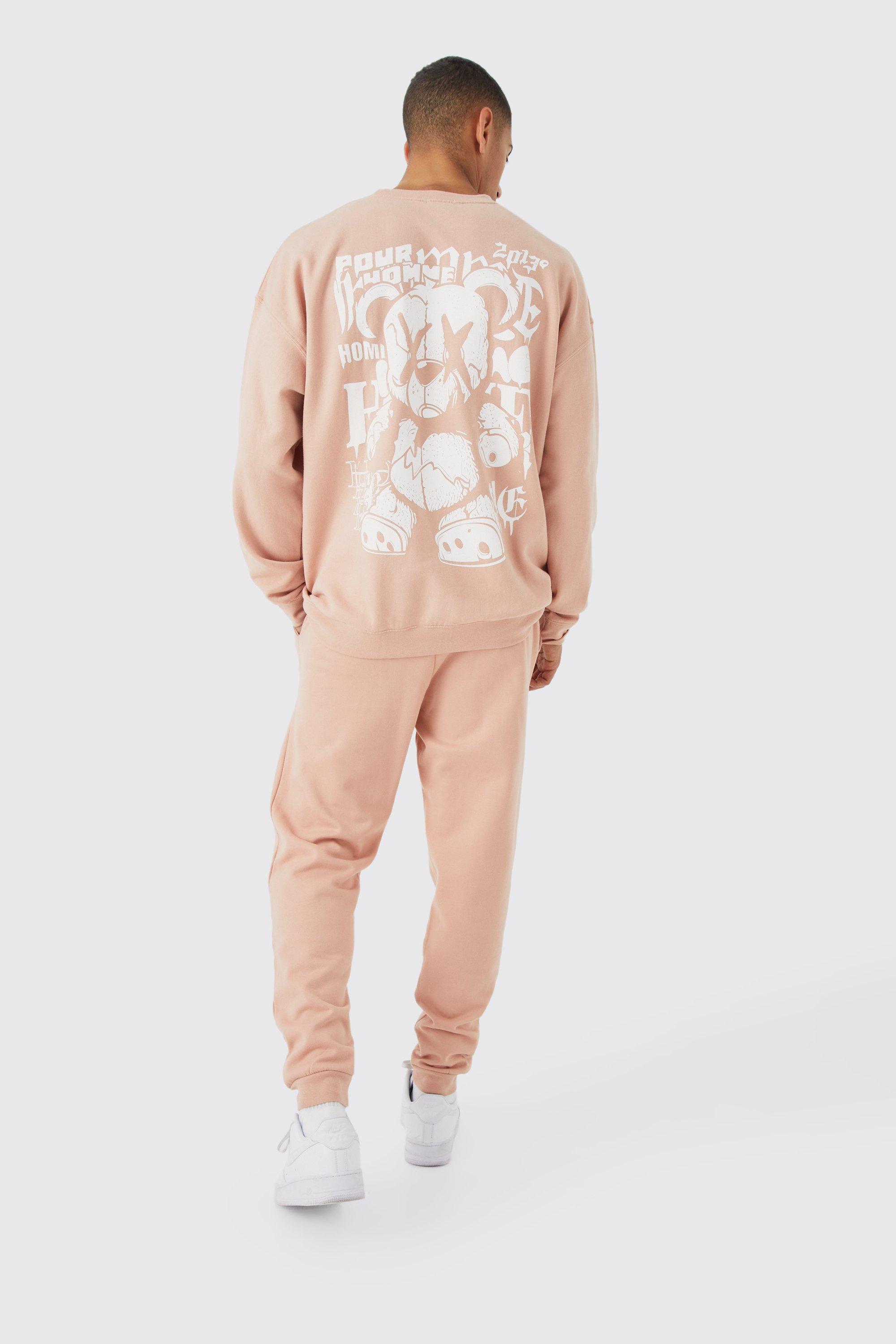 Pink teddy online joggers